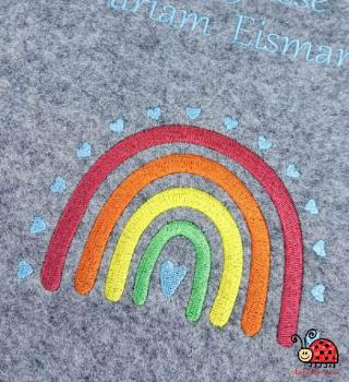 Zeugnis Hülle Rainbow bunt Herzen